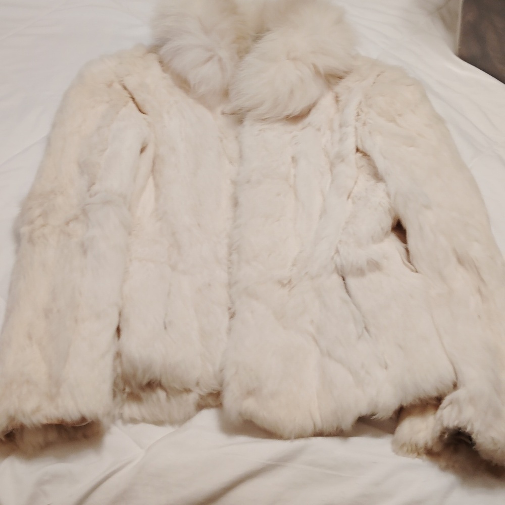 White fur coat
